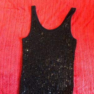 black sequined women’s tank